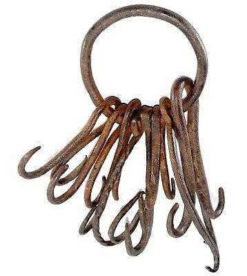 Original Old Antique Unique Rare Hand Forged Iron Well Bucket Hooks. G41-66