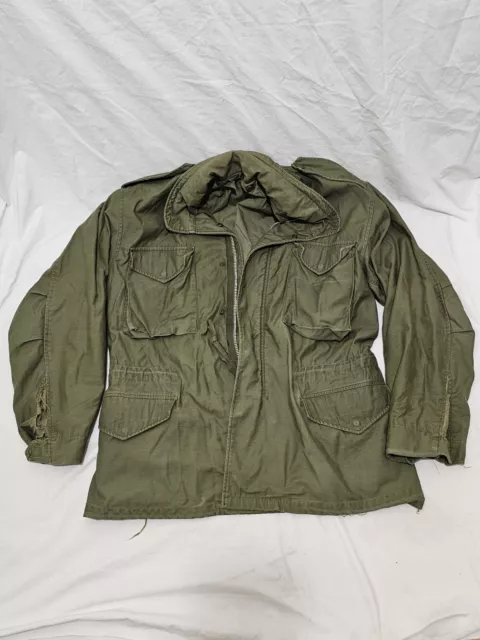 Vintage US Military Field Jacket Coat Large Regular Vietnam Era M-65