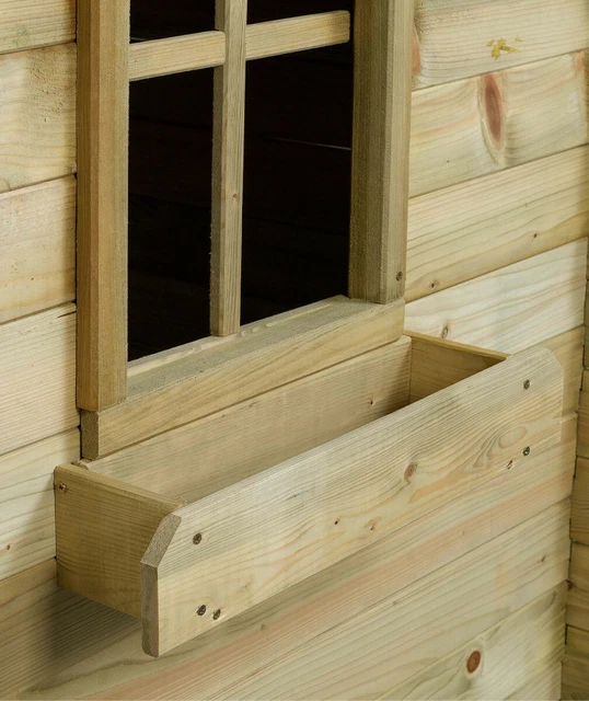 HOLZHAUS SPIELHAUS GARTENHAUS Kinderspielhaus mit Blumenkasten EUR 329