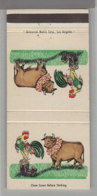 Matchbook Cover - Rooster - The Cock 'N Bull Restaurant Hollywood, CA