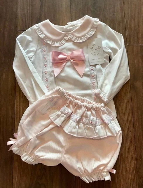 Beautiful frilly bum pants & blouse designer Wee Me 18/24 months fit BNWT