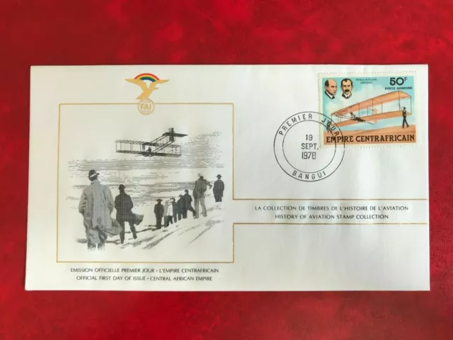 Central African Republic Car 1978 Fdc Fai Aviation Wright Brothers Flyer