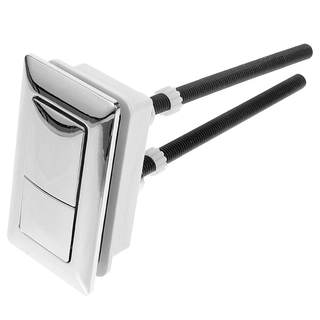 Pulsante Doppio Scarico WC 38 Mm In Plastica Argento - Ricambio Per Cassetta Con Apertura 38-50 Mm, Accessorio Bagno