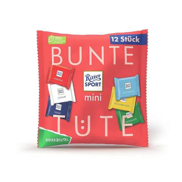 Ritter Sport Mini 12er Bunte Sacchetto Diversi Varietà Sacchetto 200g