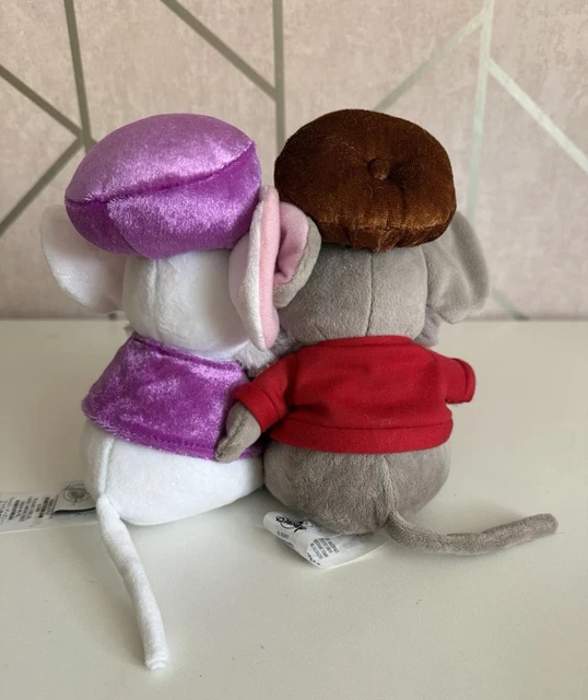 DISNEY STORE THE Rescuers 6” Bernard & Miss Bianca Mice Plush Soft ...