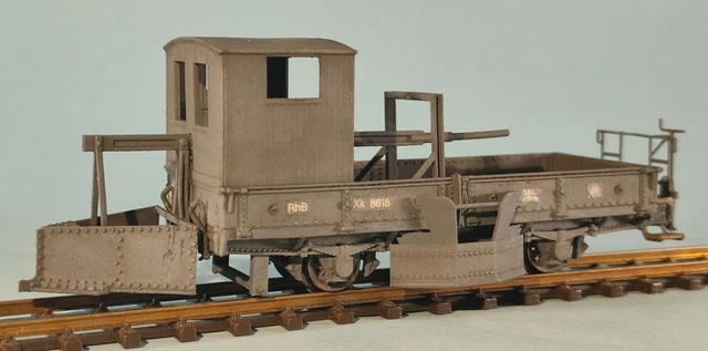 Wagon Schotterwagen RhB Xk 9461-63 à L'échelle H0m (1:87) - Kit En Résine Non Peint, Analogique DC