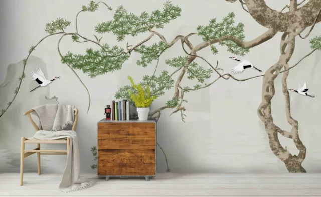 3D Chinoiserie Tree Self-adhesive Removable Wallpaper Murals Wall Sticker FC