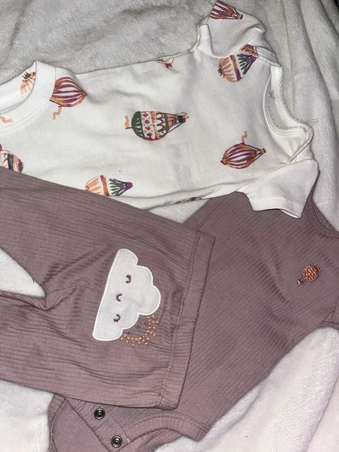 Newborn Infant Baby Girl Clothes Carters Bodysuit Pants Set 3 PC Gift Set