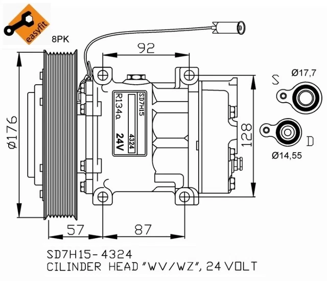 VOLVO FH12 FH16 TRUCK COMPRESSOR *Original - OE: 20587125 / 85000458 ...