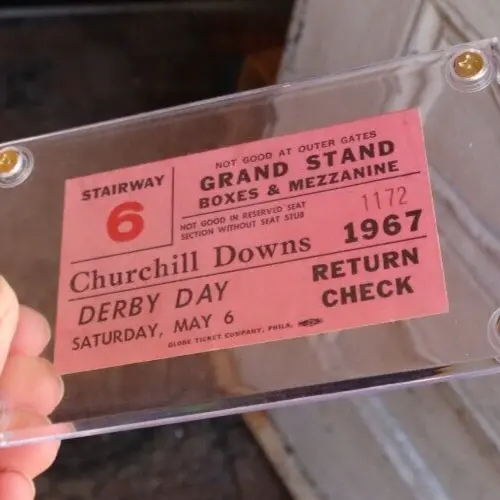 RARE Vintage Churchill Downs Kentucky Derby Day Horse Racing Ticket Track 1967