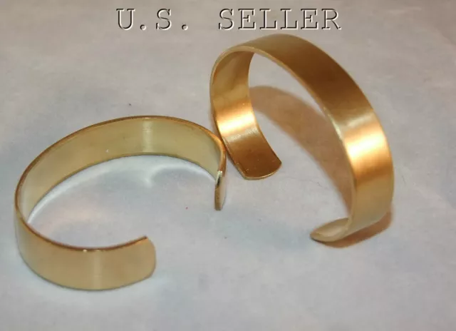 Brass Bracelet Cuff Blanks For Jewelry Making 3/4 inch Pkg Of 2