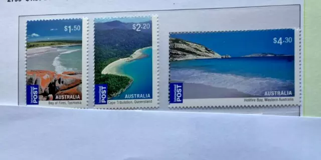 2010 Australia - Australian Beaches - Complete Set of 3 International Stamps MNH