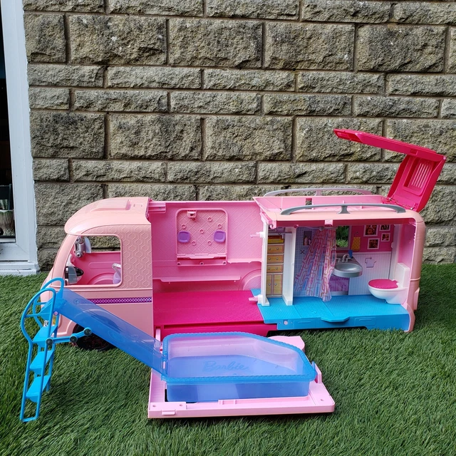 BARBIE DREAM CAMPER Transforming RV Vehicle Doll Playset Accessories