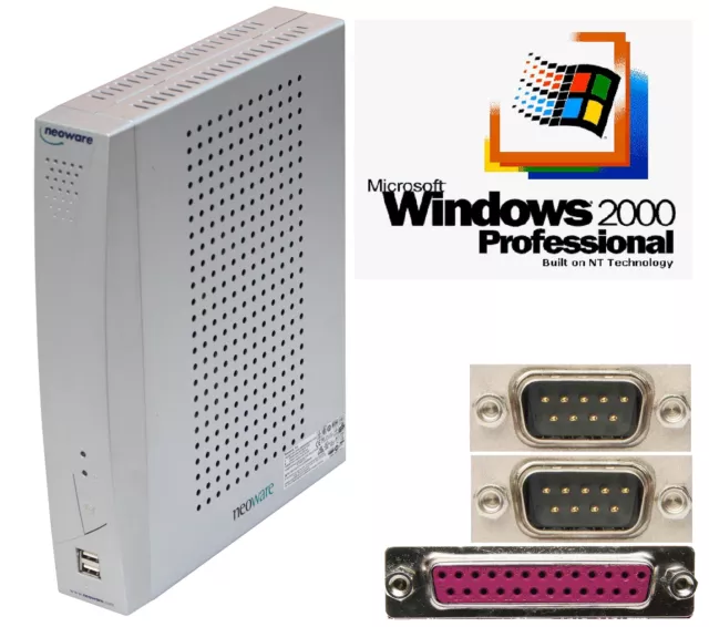 Windows 2000 Computer 40Gb Festplatte Rs-232 Serial Lpt Parallel Vga Dvi #Tc54