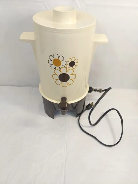 Vintage 60s MCM Plastic Coffee Pot Avocado Green Regal Ware Poly Perk 2-4  Cup Electric Pot Crown Design Travel Water Heater Works Great 