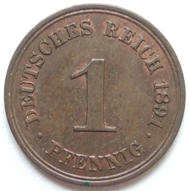 Moneta Reich Tedesco Impero Tedesco 1 Pfennig 1891 A IN Uncirculated