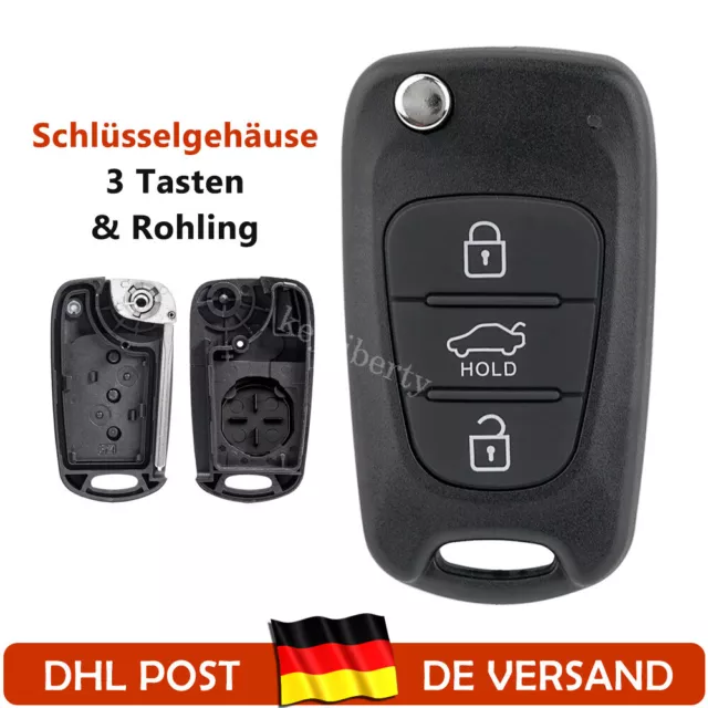 Klapp Schlüssel Ersatz Gehäuse für Kia Ceed Rio Sorento Sportage Soul Venga Pica