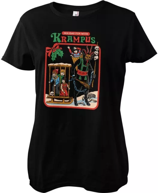 Steven Rhodes Fun With Krampus Girly Tee Damen T-Shirt Black