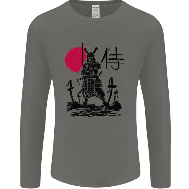 T-shirt a maniche lunghe Samurai Battle MMA Kenjutsu Kendo Iaido da uomo