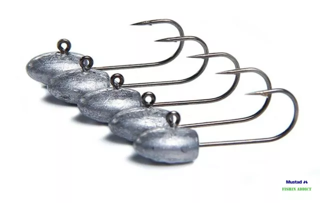 3g lure fishing jig heads. Mustad hooks 5 units - light lures grubs UK SELLER