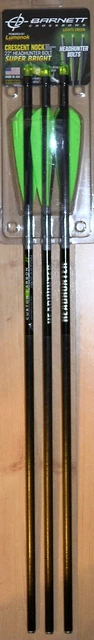 Barnett Headhunter Burt Coyote LUMENOK 22"Custom Carbon BOLTS 3 Pack GREEN light