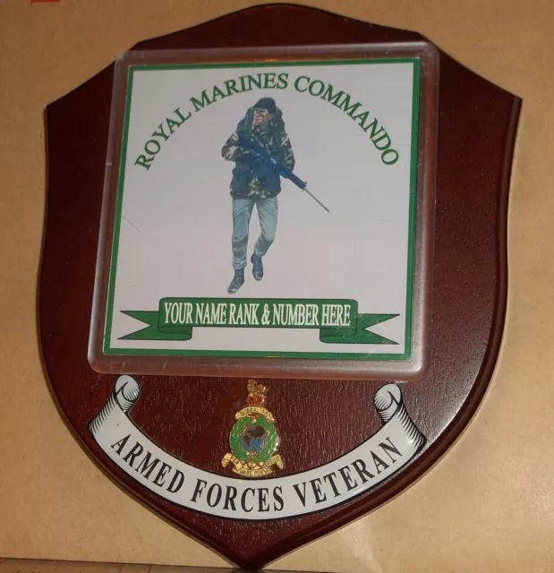 Royal Marine Commando Veteran Wall Plaque with name, rank & number free.