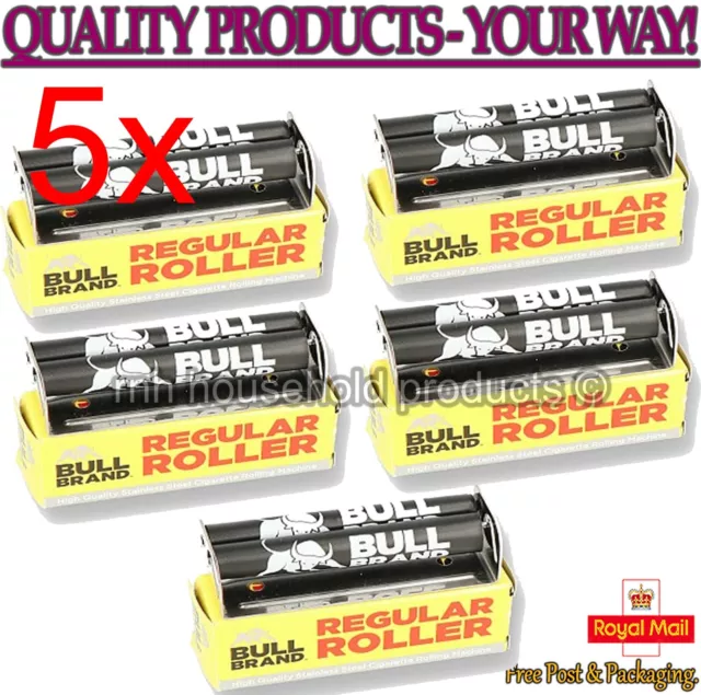 5 X Bull Brand Regular 70mm Metal Rolling Machine CIGARETTE ROLLING MACHINES