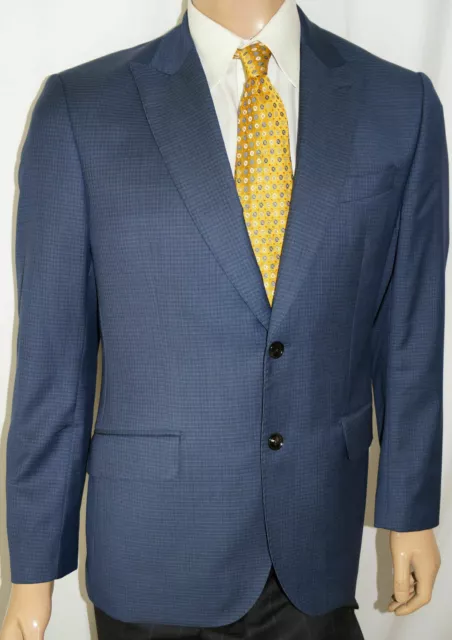 Hardy Amies NEW $895 Suit Jacket - Men 42 Blue Check Brinsley Fit Blazer NWOT