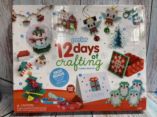 Perler 80-56960 12 Days of Crafting, Christmas Fuse Bead Kit Makes 12