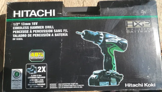 Hitachi Dv 18Dcl Cordless Hammer Drill. With Charger And Case. No Batteries.