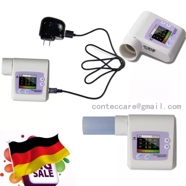 CONTEC Digitales Spirometer Lungenatmungsdiagnostik Spirometrie,Mundstück,SP10