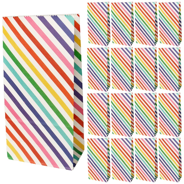 30 Pcs Bakery Bags Party Striped Candy Bag Gift Paper Bags Bread Bag