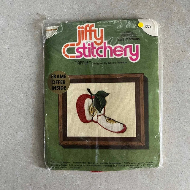 Kit de manzana vintage Jiffy Stitchery #355