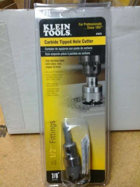 Klein Tools Carbide Tipped Hole Cutter 7/8" 31875 Brand New