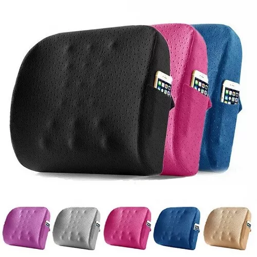 Snons Lumbar Back Support Cushion Car Seat Office Chair Pillow Memory Foam