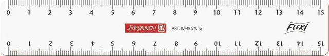 BRUNNEN Lineal Flexi, 15cm, glasklar, PVC
