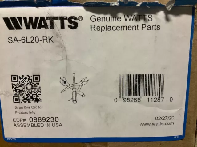 Watts 0889230 Sa-6L20-Rk Diaphragm Repair Replacement Kit 6" New