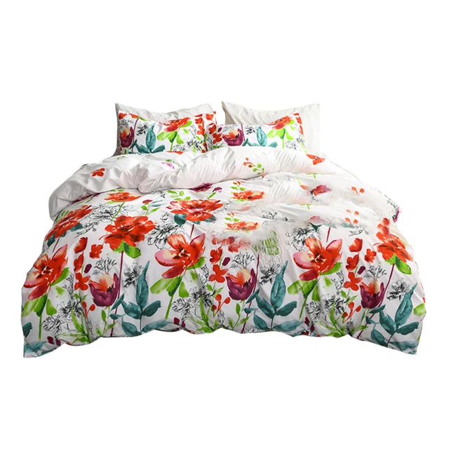 Set Copripiumino Letto Con Stampa Floreale Kit Trapunta Copriletto