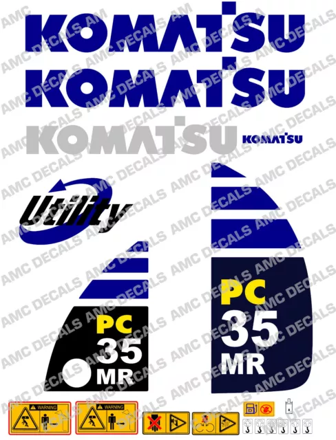 Komatsu Pc35Mr Digger Decal Sticker Set