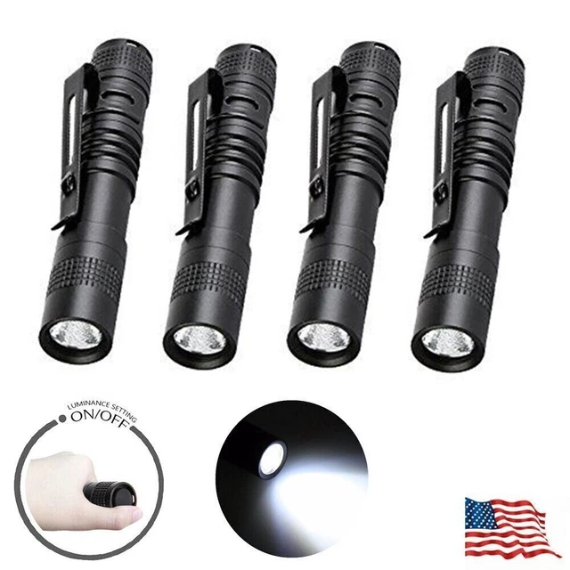 4x Portable Mini Pocket Flashlight Torch Tactical LED Small Pen Light Torch Lamp