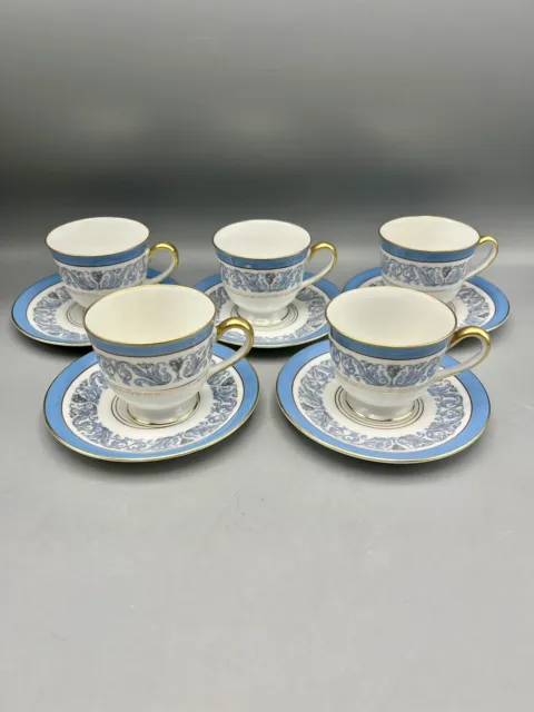 Charles Ahrenfeldt Limoges Frontenac Footed Demitasse Cups And Saucers Set Of 5