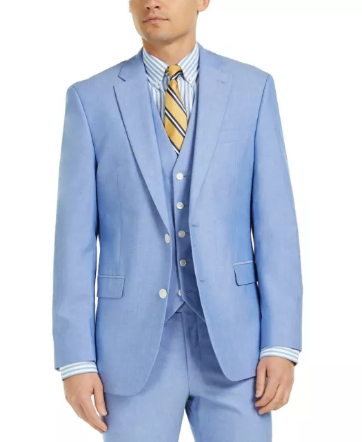 Tommy Hilfiger Men's Modern-Fit Chambray Sport Coat 40L Blue