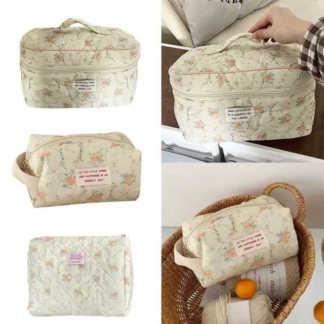 Large Capacity Makeup Bag Floral Quilted Bag New Cosmetic Bag  Women