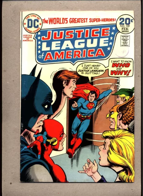 Justice League Of America #109_Feb 1974_Very Fine Minus_Batman_Superman_Flash!