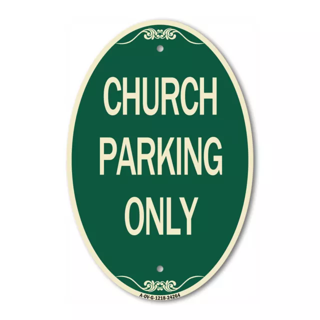 SignMission Designer Series Sign - Church Parking Only 12" x 18" Aluminum Sign