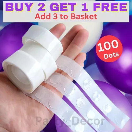 100 Adhesive Dots Tape DIY Balloon Double Sided Glue Sticky Sticker Decorations