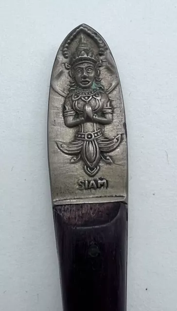 Antique Siam  Thailand Wood Handles Brass Letter Opener