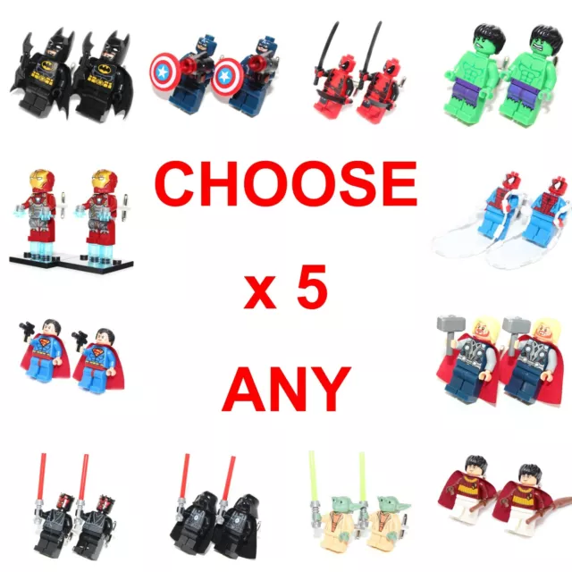 5x Gemelli Sposi Supereroe Set Gemelli Marvel DC Comics Star Wars Regalo