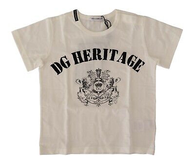 T-shirt girocollo DOLCE & GABBANA per bambini bianca DG Heritage taglia etichetta 24/30 mesi