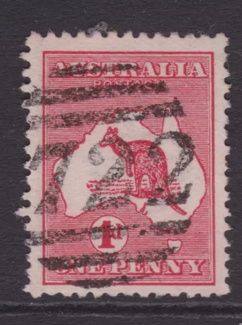 Kangaroo 1914 1D Red With Numeral 722 Canterbury Victoria Postmark (Mc2)